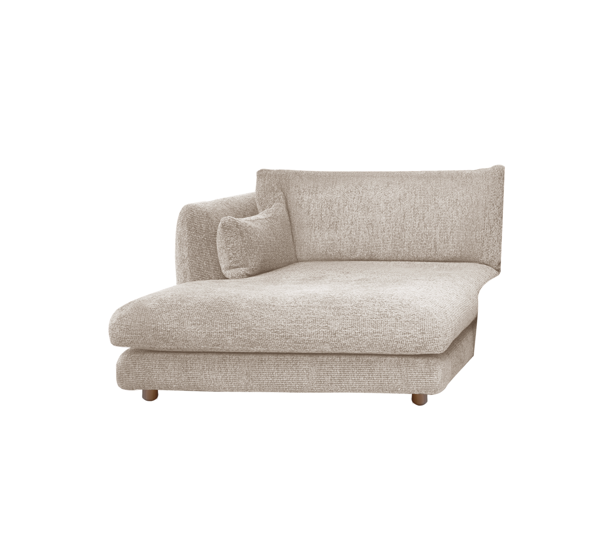 Cane-line Bloom sjeselongmodul høyre m/teakbein, 124×170 cm – Sand, Emmi