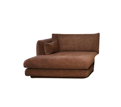 Cane-line Bloom sjeselongmodul høyre m/sokkel, 124×170 cm – Desert red, Emmi