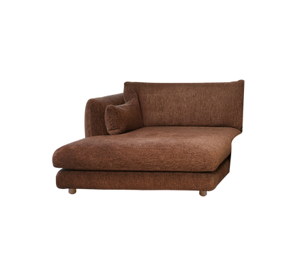 Cane-line Bloom sjeselongmodul høyre m/teakbein, 124×170 cm – Desert red, Emmi