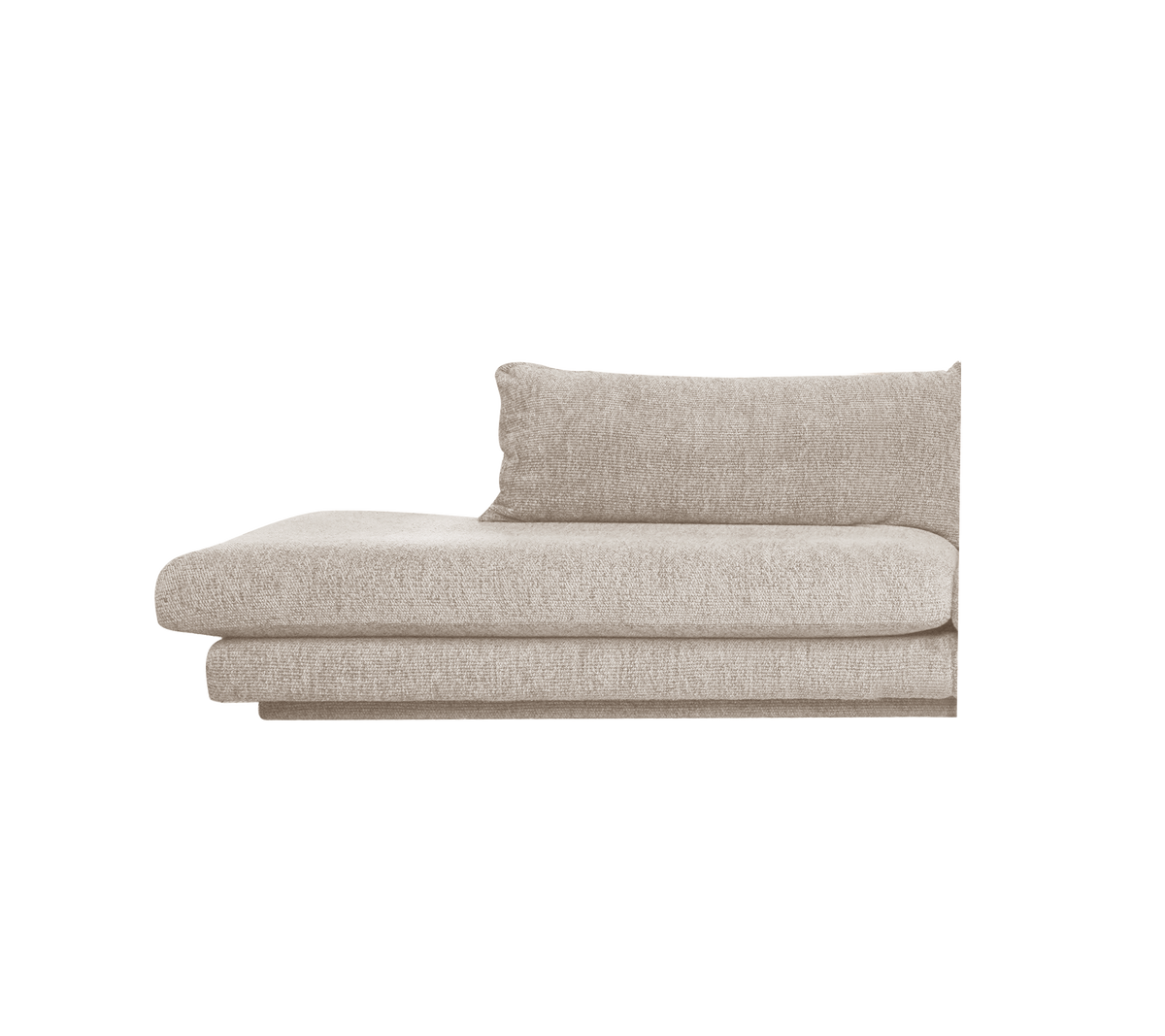 Cane-line Bloom open end-modul høyre m/sokkel, 158 cm – Sand, Emmi