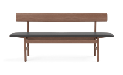 Fredericia The Mogensen Bench med rygg – Røkt eik olje. Velg tekstil.