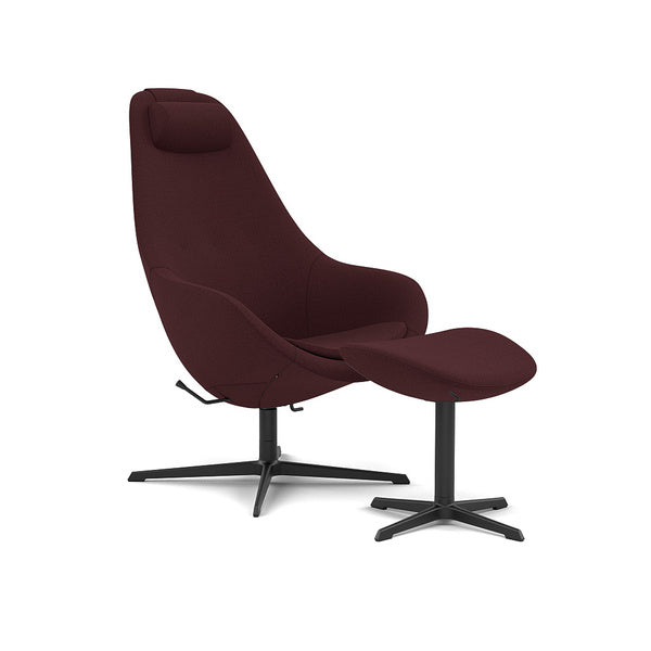 Varier Kokon™ loungestol med fotskammel med matt sort understell