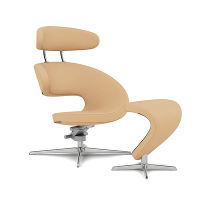 Varier Peel™ loungestol med fotskammel i Ultra skinn