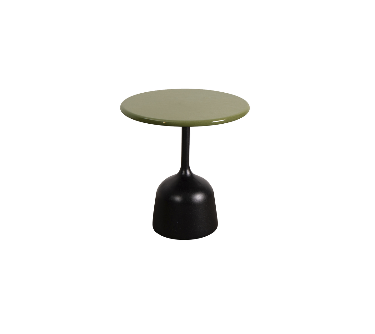 Cane-line Glaze sofabord liten – Lava grey, semi glossy aluminium / Green, glasert lavastein