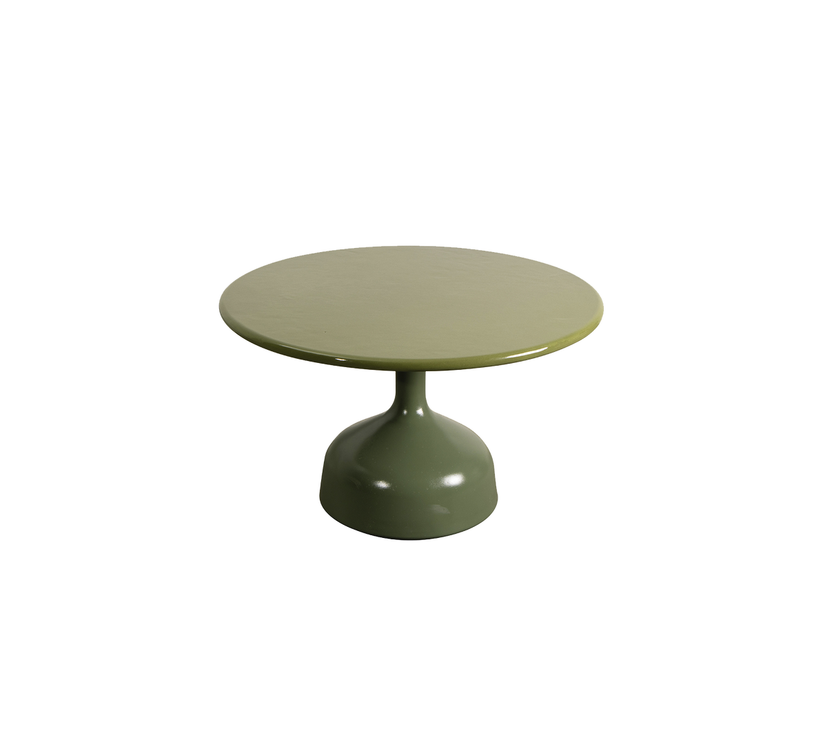 Cane-line Glaze sofabord stor – Olive green, semi glossy aluminium / Green, glasert lavastein