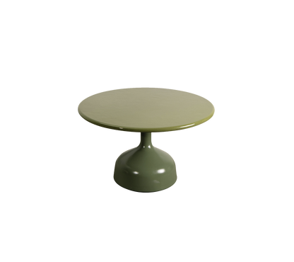 Cane-line Glaze sofabord stor – Olive green, semi glossy aluminium / Green, glasert lavastein