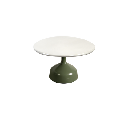 Cane-line Glaze sofabord stor – Olive green, semi glossy aluminium / Sand, glasert lavastein