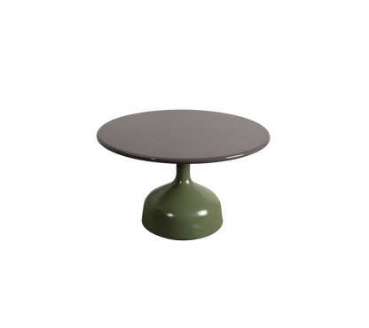 Cane-line Glaze sofabord stor – Olive green, semi glossy aluminium / Taupe, glasert lavastein