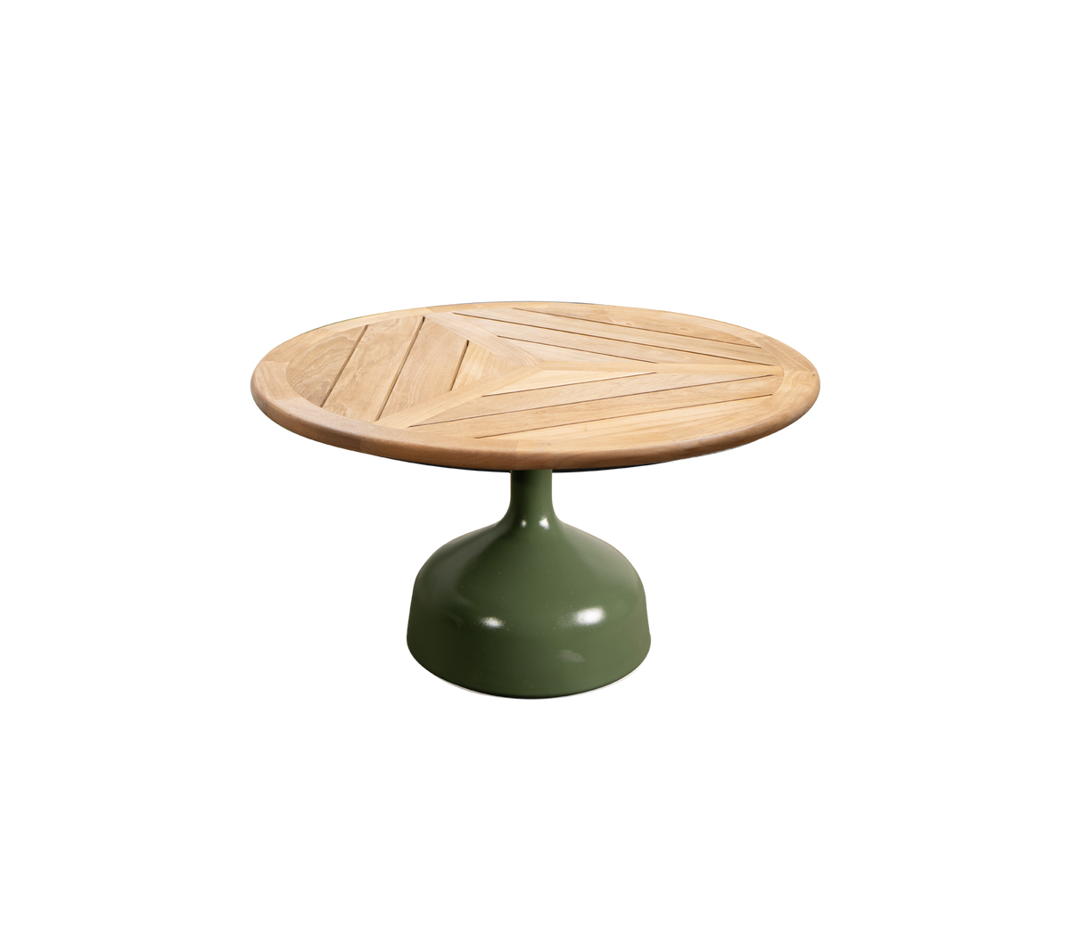 Cane-line Glaze sofabord stor – Olive green, semi glossy aluminium / Teak, geometrisk 80 cm