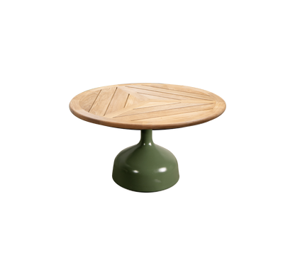 Cane-line Glaze sofabord stor – Olive green, semi glossy aluminium / Teak, geometrisk 80 cm