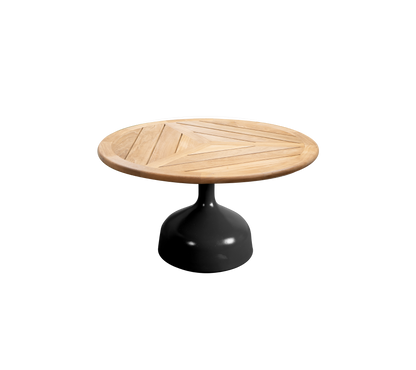 Cane-line Glaze sofabord stor – Lava grey, semi glossy aluminium / Teak, geometrisk 80 cm
