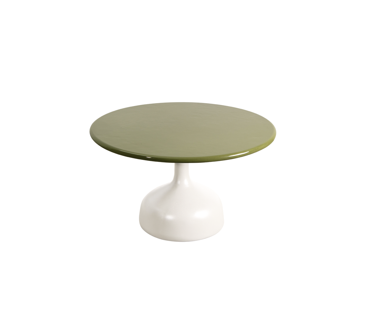Cane-line Glaze sofabord stor – Sand, semi glossy aluminium / Green, glasert lavastein
