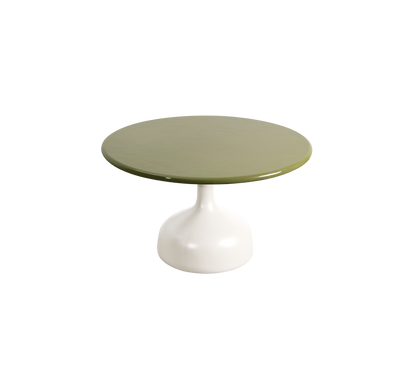 Cane-line Glaze sofabord stor – Sand, semi glossy aluminium / Green, glasert lavastein