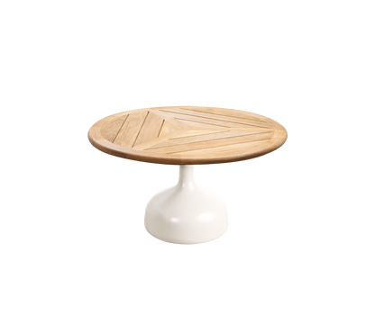 Cane-line Glaze sofabord stor – Sand, semi glossy aluminium / Teak, geometrisk 80 cm