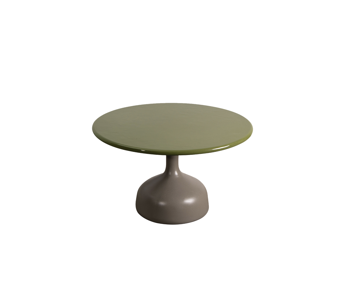Cane-line Glaze sofabord stor – Taupe, semi glossy aluminium / Green, glasert lavastein
