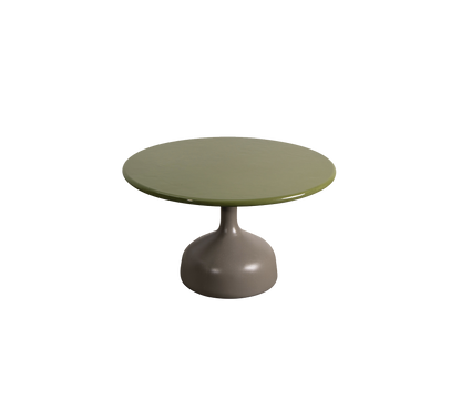 Cane-line Glaze sofabord stor – Taupe, semi glossy aluminium / Green, glasert lavastein