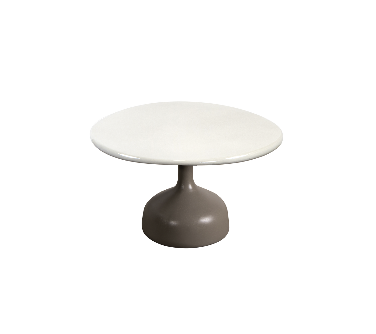 Cane-line Glaze sofabord stor – Taupe, semi glossy aluminium / Sand, glasert lavastein