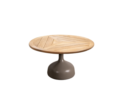 Cane-line Glaze sofabord stor – Taupe, semi glossy aluminium / Teak, geometrisk 80 cm