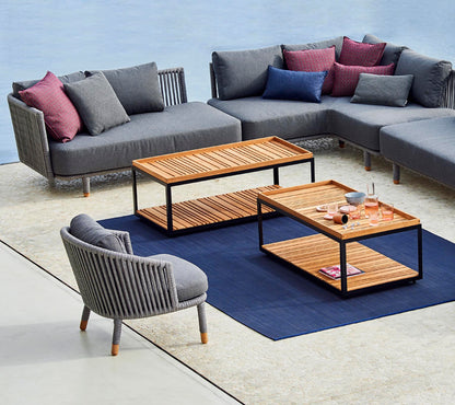 Cane-line Level sofabord 122×62 cm, lava grey aluminium – miljøbilde 2