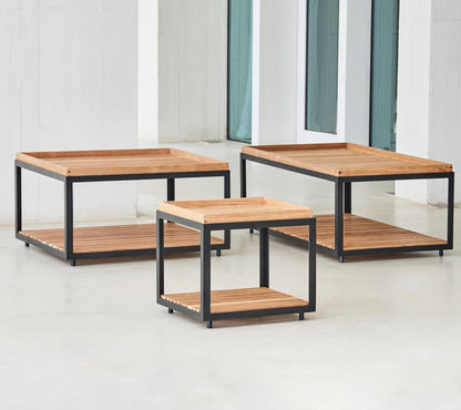 Cane-line Level sofabord 79×79 cm, lava grey aluminium – miljøbilde 1