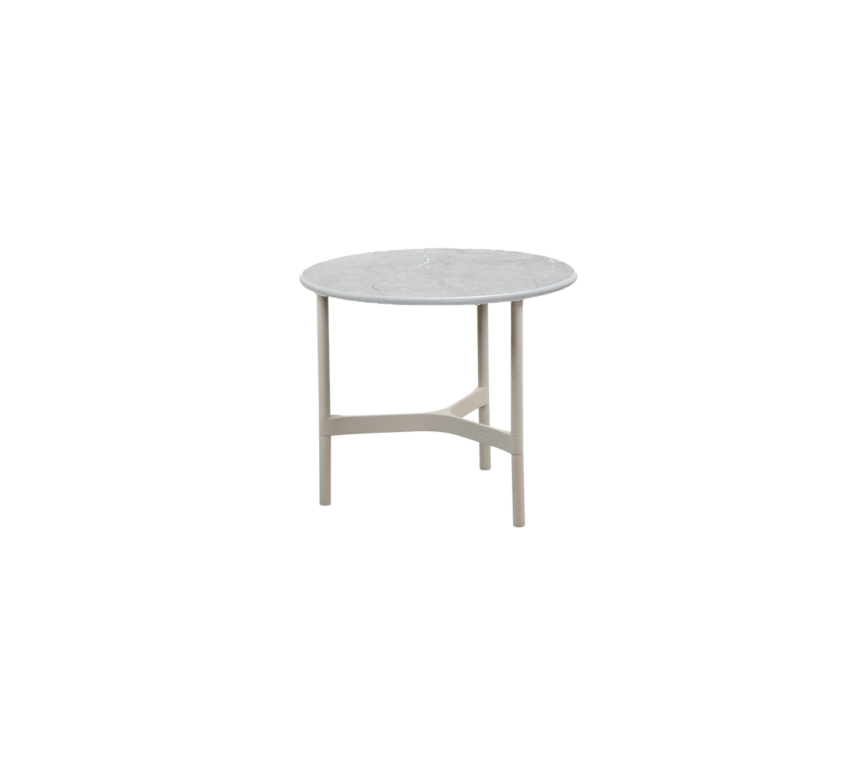 Cane-line Twist sofabord liten Ø45 cm – Sand, aluminium / Fossil grey, keramikk