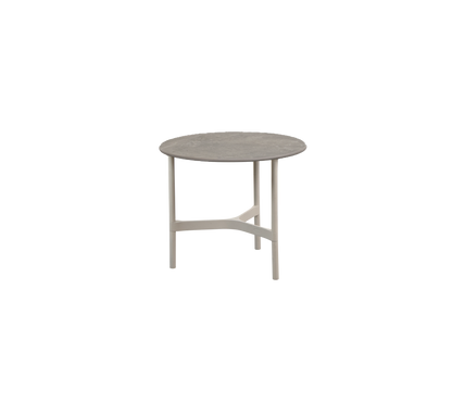 Cane-line Twist sofabord liten Ø45 cm – Sand, aluminium / Taupe, keramikk