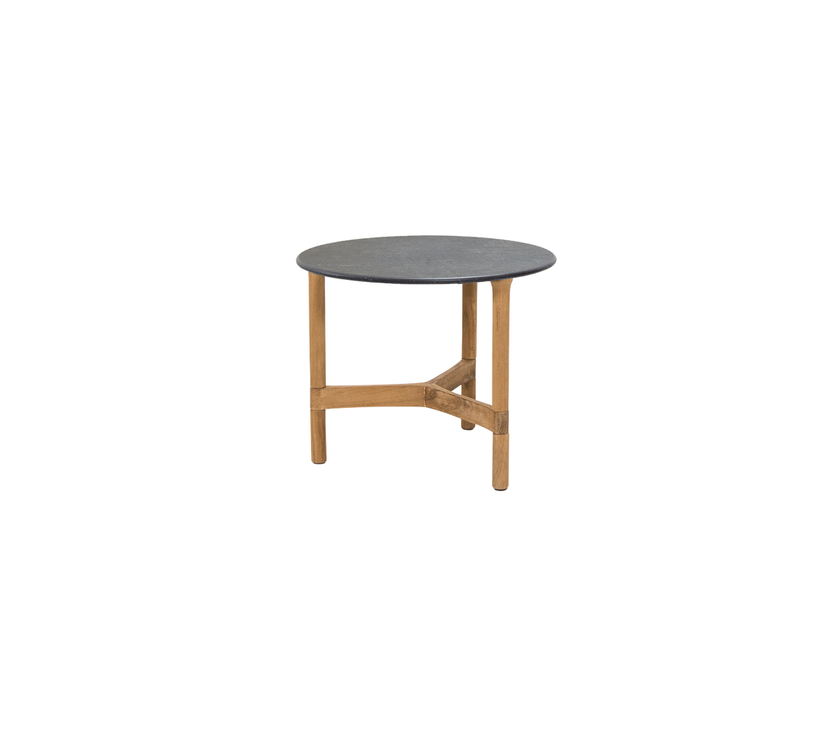 Cane-line Twist sofabord liten Ø45 cm – Teak / Fossil black, keramikk