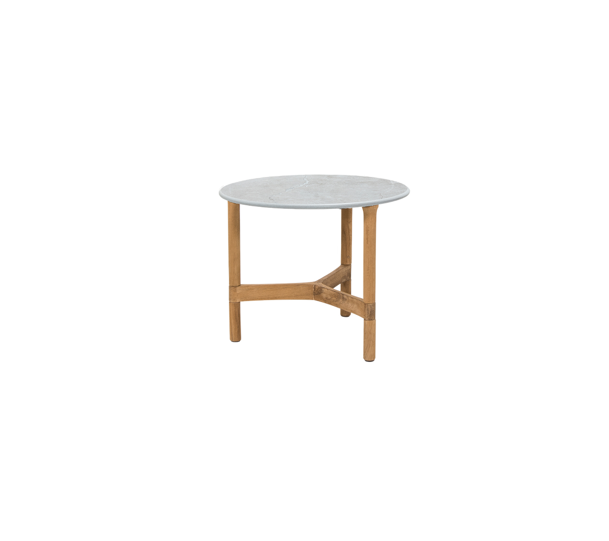 Cane-line Twist sofabord liten Ø45 cm – Teak / Fossil grey, keramikk