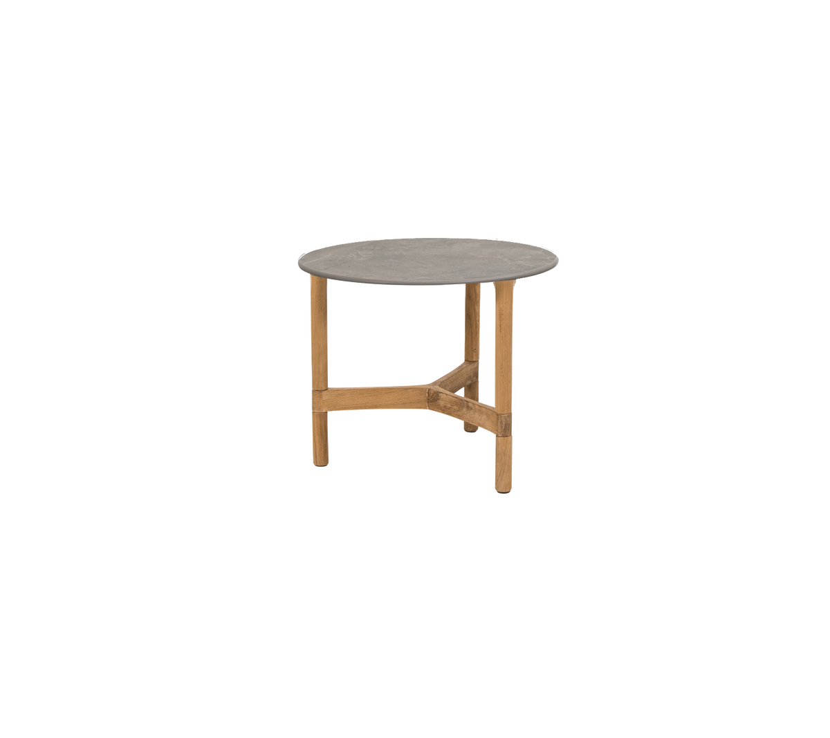 Cane-line Twist sofabord liten Ø45 cm – Teak / Taupe, keramikk