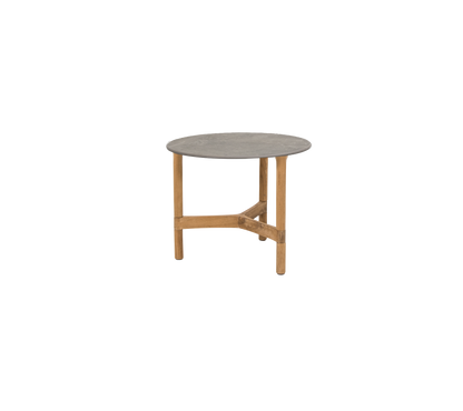 Cane-line Twist sofabord liten Ø45 cm – Teak / Taupe, keramikk