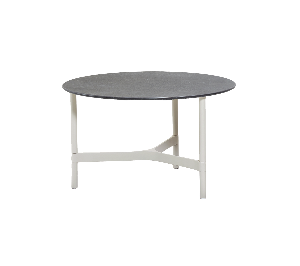 Cane-line Twist sofabord medium Ø70 cm – Sand, aluminium / Fossil black, keramikk