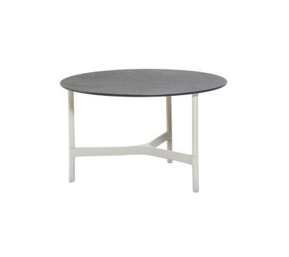 Cane-line Twist sofabord medium Ø70 cm – Sand, aluminium / Fossil black, keramikk