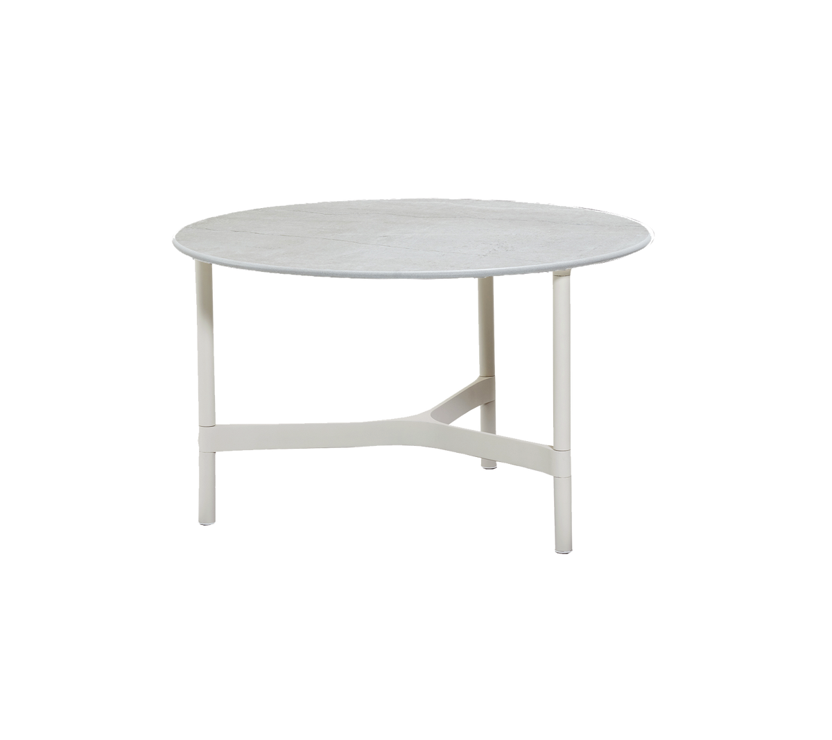 Cane-line Twist sofabord medium Ø70 cm – Sand, aluminium / Fossil grey, keramikk