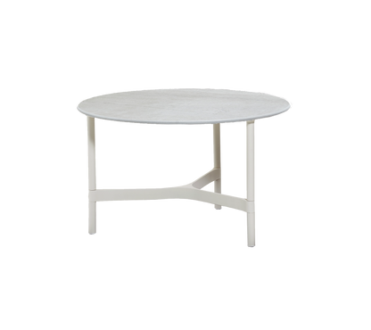 Cane-line Twist sofabord medium Ø70 cm – Sand, aluminium / Fossil grey, keramikk