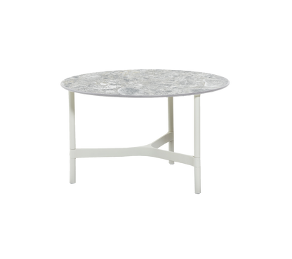 Cane-line Twist sofabord medium Ø70 cm – White, aluminium / Multi colour, keramikk