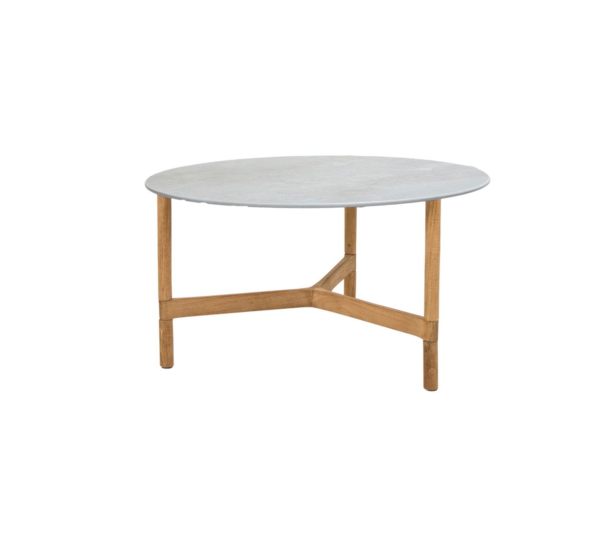 Cane-line Twist sofabord medium Ø70 cm – Teak / Fossil grey, keramikk