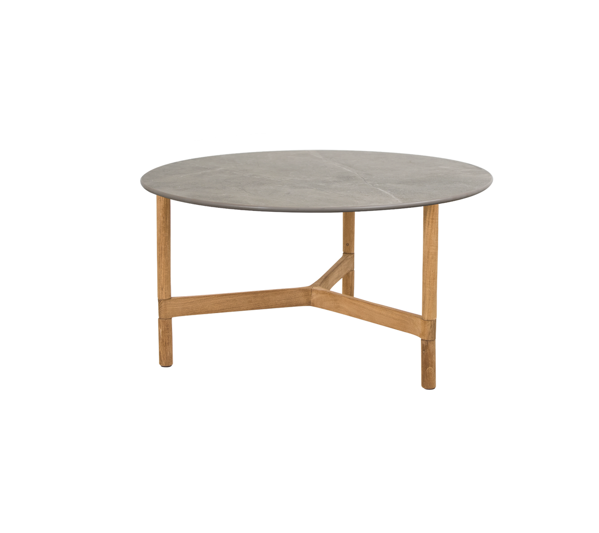 Cane-line Twist sofabord medium Ø70 cm – Teak / Taupe, keramikk