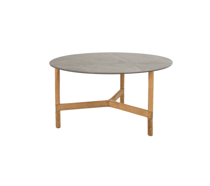 Cane-line Twist sofabord medium Ø70 cm – Teak / Taupe, keramikk