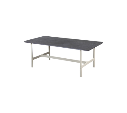 Cane-line Twist sofabord rektangulært 120×60 cm – Sand, aluminium / Fossil black, keramikk m/avrundede hjørner