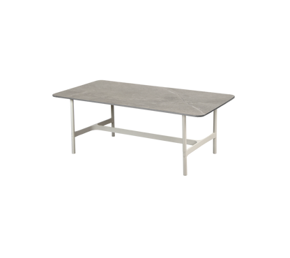 Cane-line Twist sofabord rektangulært 120×60 cm – Sand, aluminium / Taupe, keramikk m/avrundede hjørner