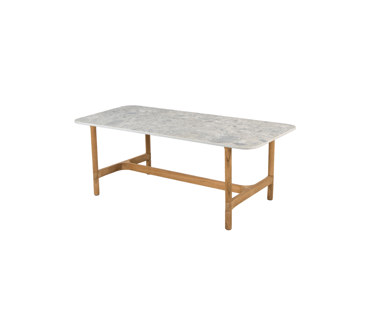 Cane-line Twist sofabord rektangulært 120×60 cm – Teak / Multi colour, keramikk m/avrundede hjørner
