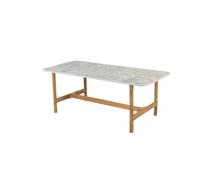 Cane-line Twist sofabord rektangulært 120×60 cm – Teak / Multi colour, keramikk m/avrundede hjørner