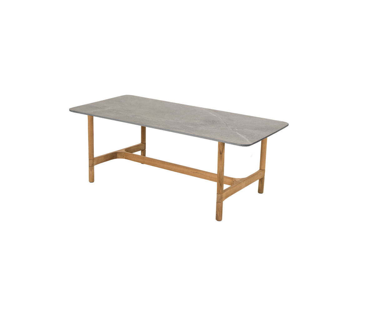 Cane-line Twist sofabord rektangulært 120×60 cm – Teak / Taupe, keramikk m/avrundede hjørner
