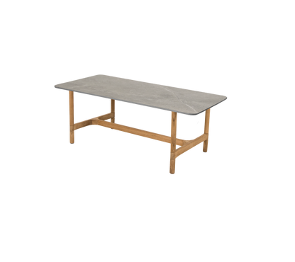 Cane-line Twist sofabord rektangulært 120×60 cm – Teak / Taupe, keramikk m/avrundede hjørner