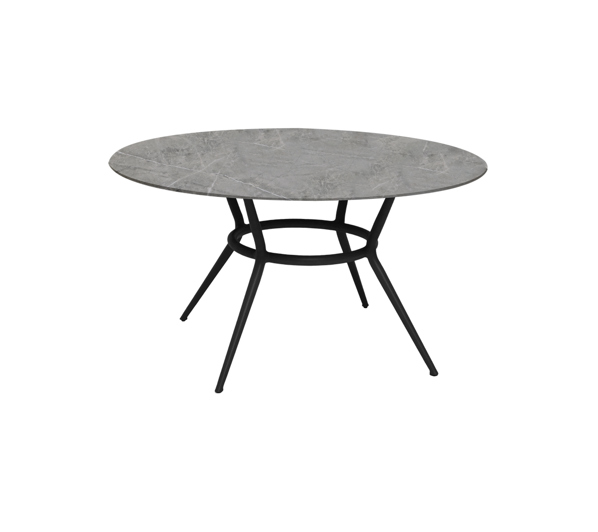Cane-line Joy spisebord Ø144 cm – Lava grey, aluminium / Taupe, keramikk