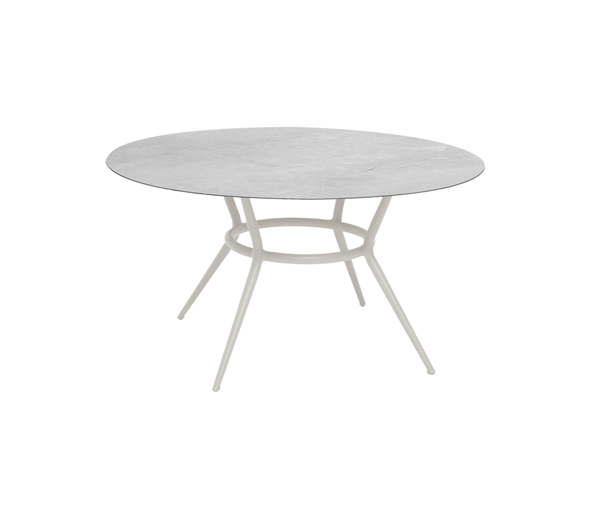 Cane-line Joy spisebord Ø144 cm – Sand, aluminium / Fossil grey, keramikk