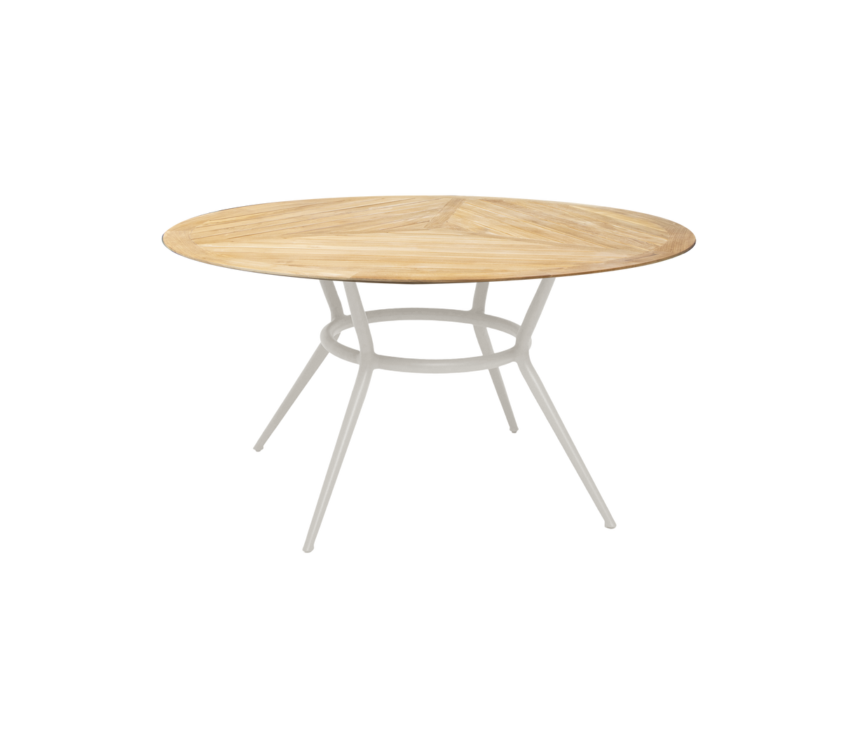 Cane-line Joy spisebord Ø144 cm – Sand, aluminium / Teak, geometrisk