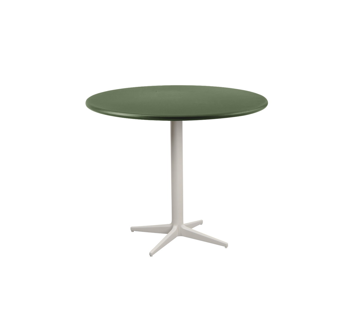 Cane-line Drop kafébord Ø 80 cm – Sand, aluminium / Dark green, aluminium