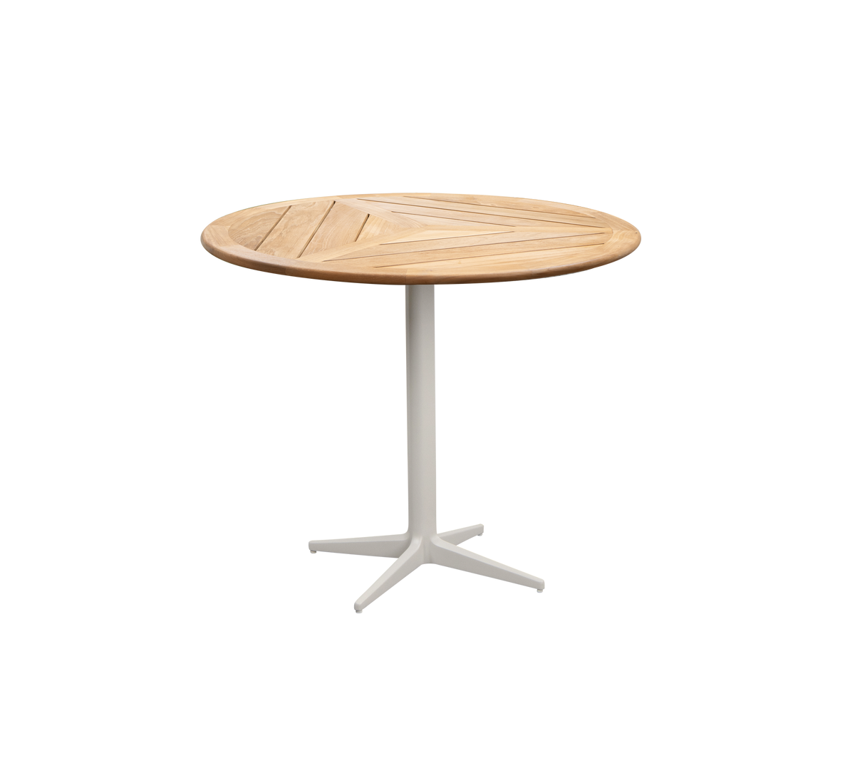 Cane-line Drop kafébord Ø 80 cm – Sand, aluminium / Teak, geometrisk 80 cm