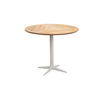 Cane-line Drop kafébord Ø 80 cm – Sand, aluminium / Teak, geometrisk 80 cm